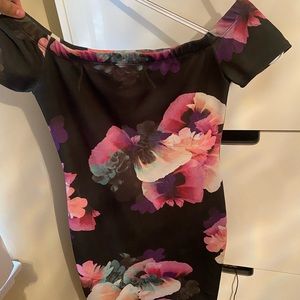 Faded black off the shoulder dress